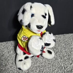 VINTAGE Texaco Dalmatian Dog Plush Stuffed Animal Pilot Fireman 1998 12" NO‎ HAT